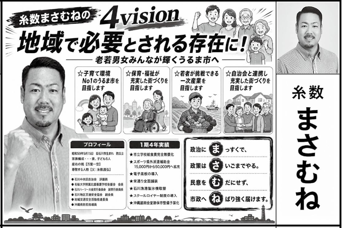 糸数 まさむねの選挙公報の掲載枠