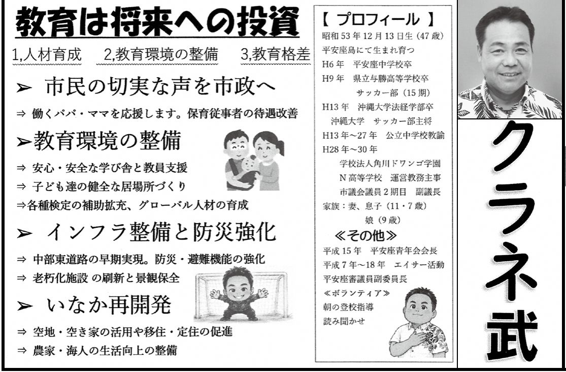 クラネ 武の選挙公報の掲載枠