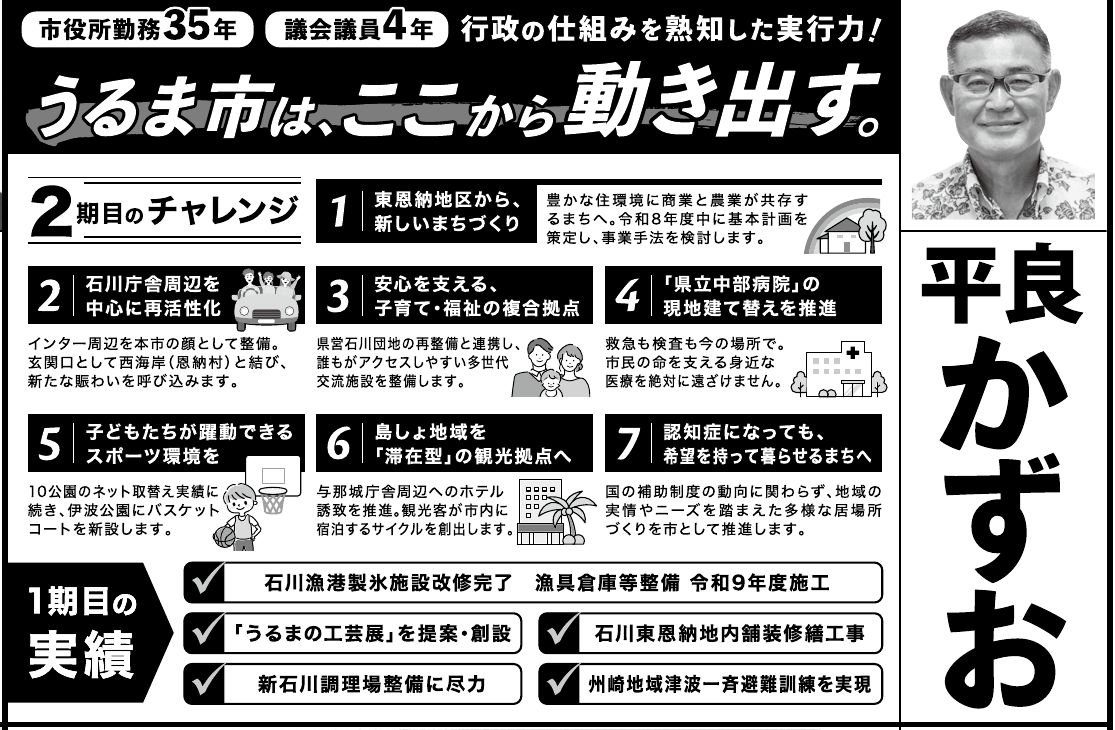 平良 かずおの選挙公報の掲載枠