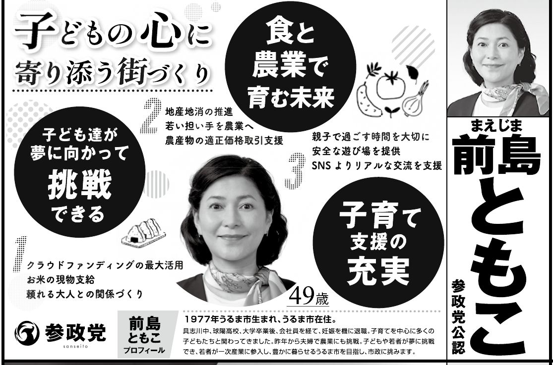 前島 ともこの選挙公報の掲載枠