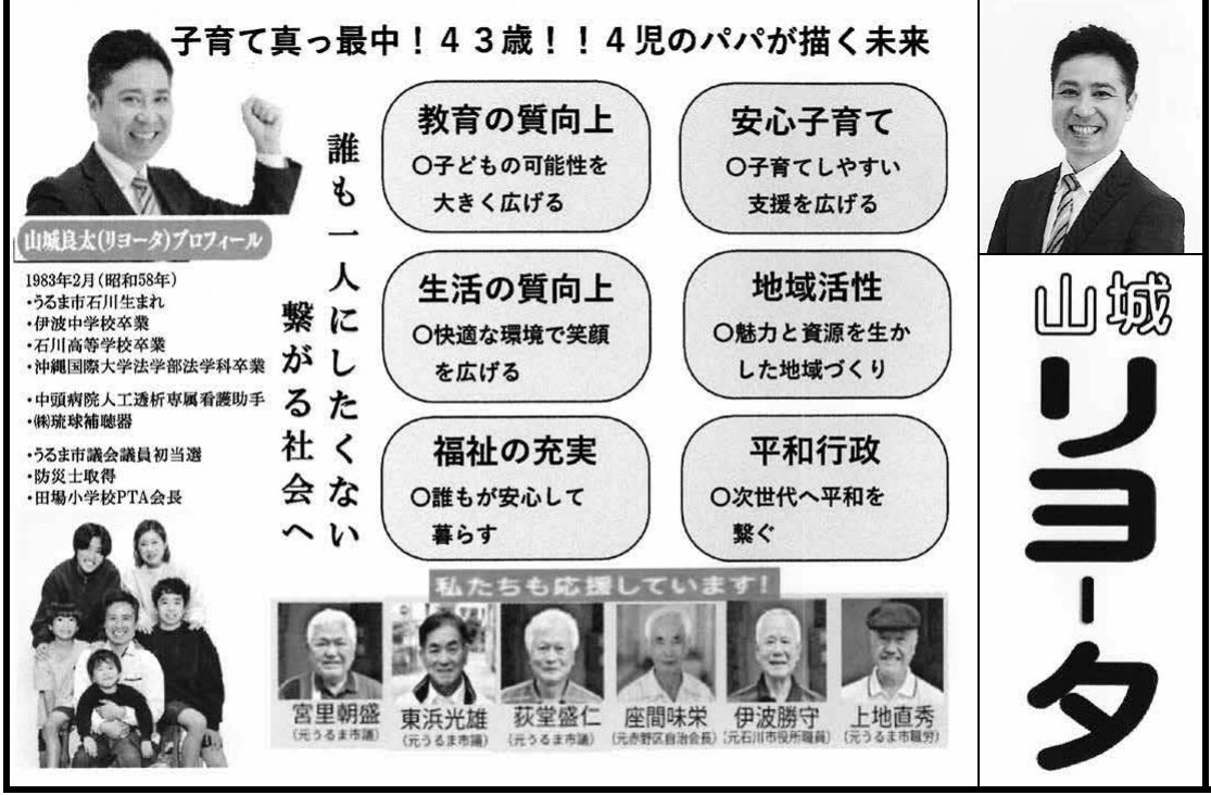 山城 リヨータの選挙公報の掲載枠